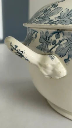 Soupiere terre de fer Lunéville Neva – faïence ancienne française déco