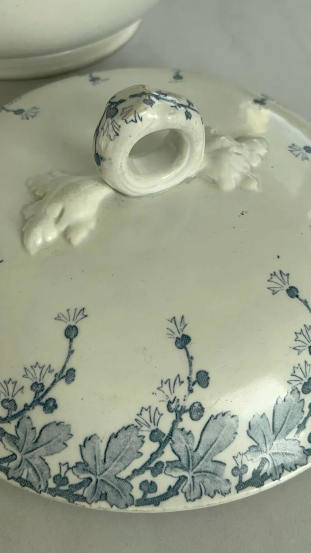 Soupiere terre de fer Lunéville Neva – faïence ancienne française déco