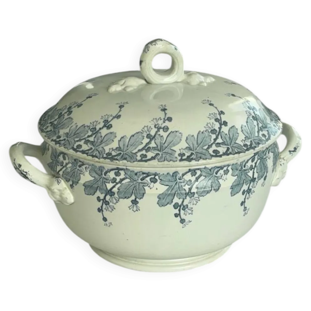Soupiere terre de fer Lunéville Neva – faïence ancienne française déco