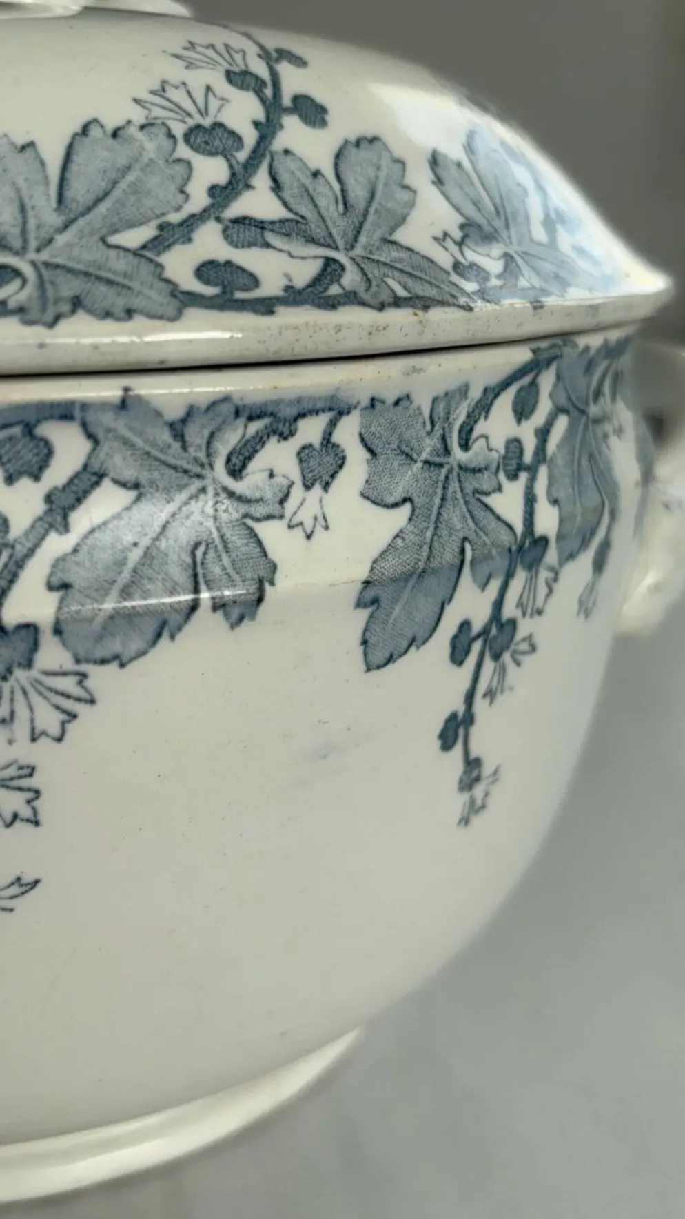 Soupiere terre de fer Lunéville Neva – faïence ancienne française déco