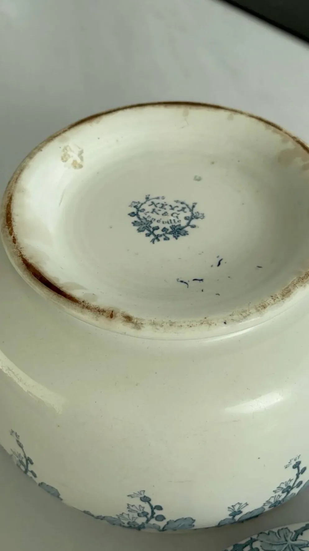 Soupiere terre de fer Lunéville Neva – faïence ancienne française déco