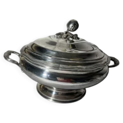 Soupière ancienne en métal argenté – Fin du XIXe siècle