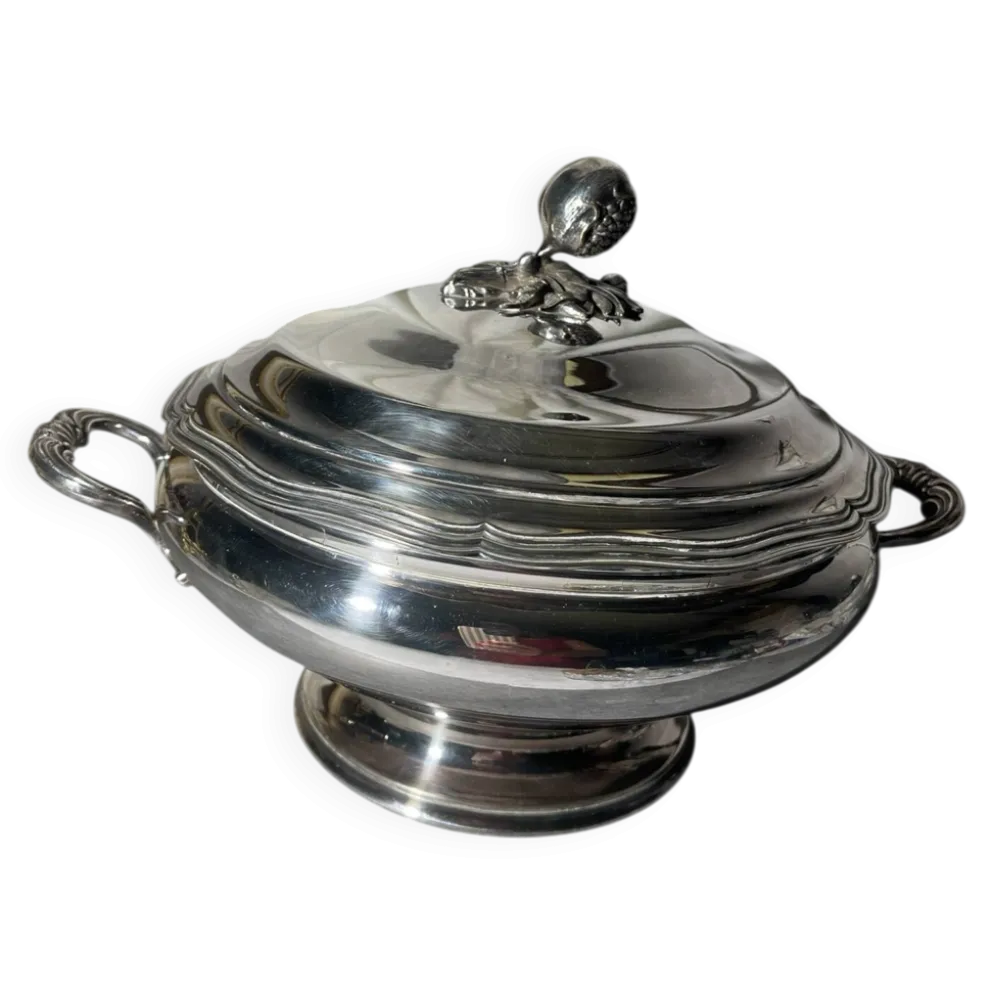 Soupière ancienne en métal argenté – Fin du XIXe siècle