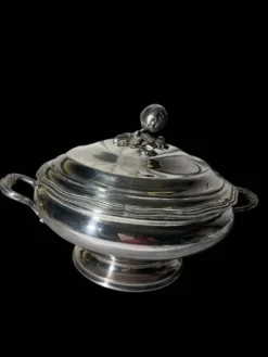 Soupière ancienne en métal argenté – Fin du XIXe siècle