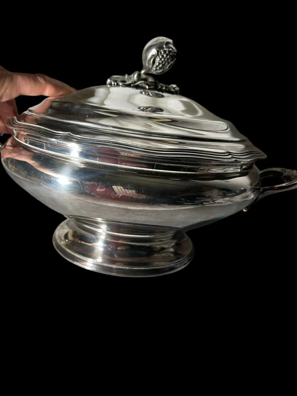 Soupière ancienne en métal argenté – Fin du XIXe siècle