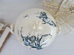 Soupière ancienne Gien Iris Terre de Fer