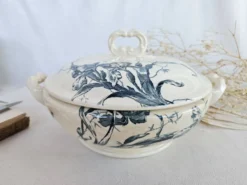 Soupière ancienne Gien Iris Terre de Fer