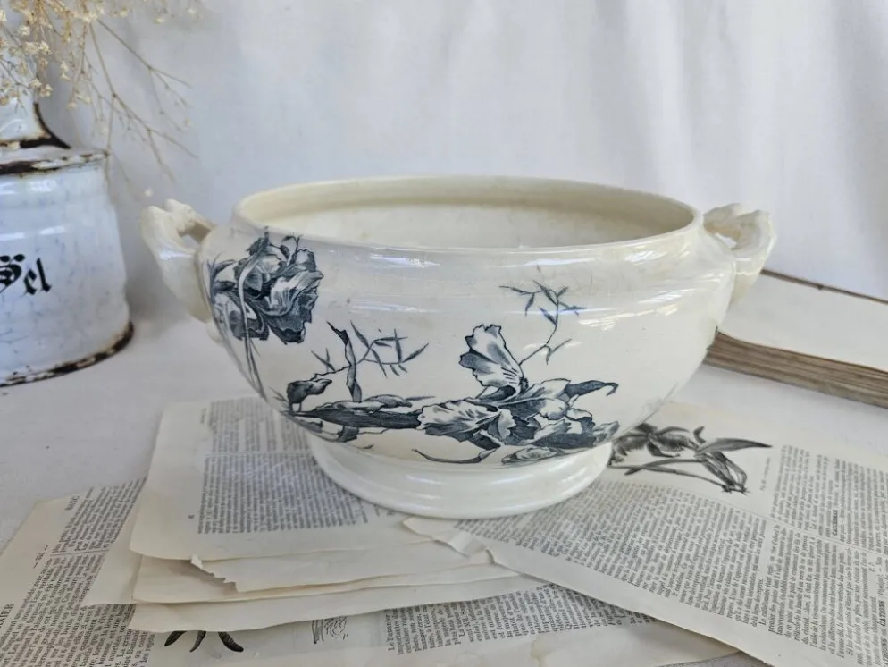 Soupière ancienne gien modèle iris