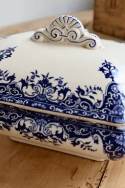 Soupière ancienne terre de fer Longchamp modèle Rouen XIXe siècle