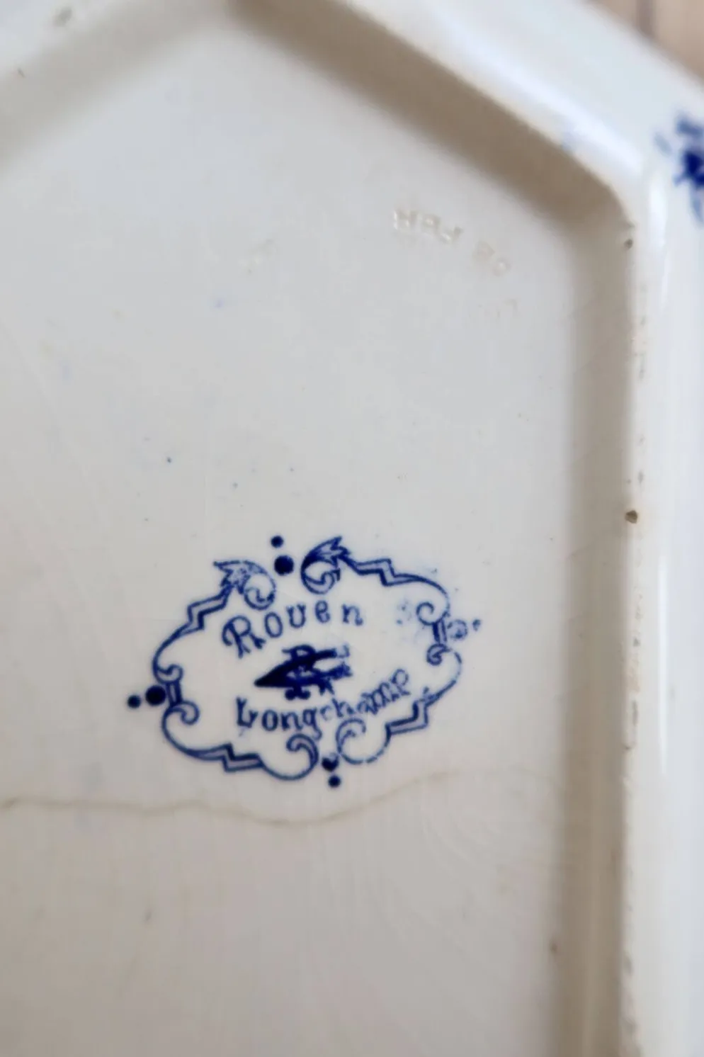 Soupière ancienne terre de fer Longchamp modèle Rouen XIXe siècle