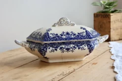 Soupière ancienne terre de fer Longchamp modèle Rouen XIXe siècle