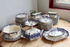 Soupière ancienne terre de fer Longchamp modèle Rouen XIXe siècle