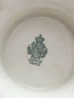 Soupière ancienne terre de fer blanche faïence de Lunéville