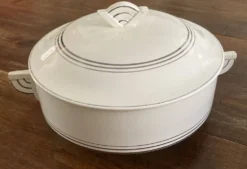 Soupière Art déco - blanc crème