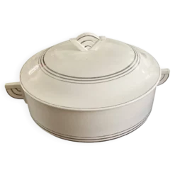 Soupière Art déco - blanc crème