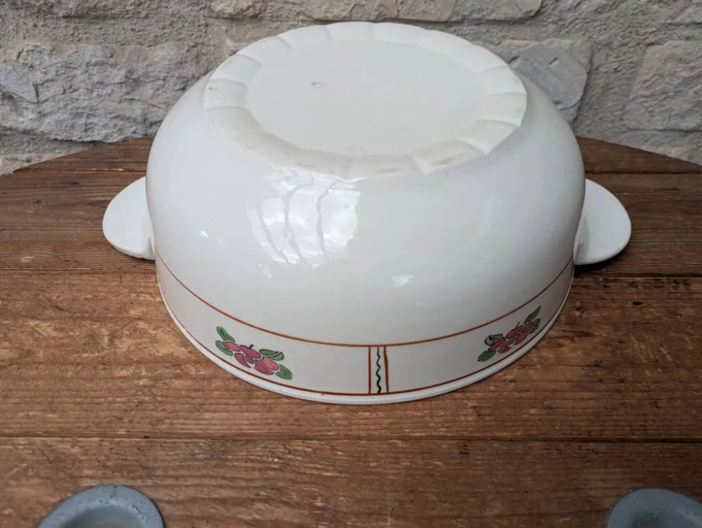 Soupière avec couvercle en Terre de Fer Salins modèle Nénuphar 25.5cm