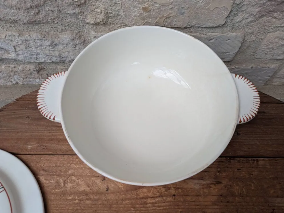 Soupière avec couvercle en Terre de Fer Salins modèle Nénuphar 25.5cm