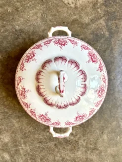 Soupière BFK en terre de fer rose, service 
