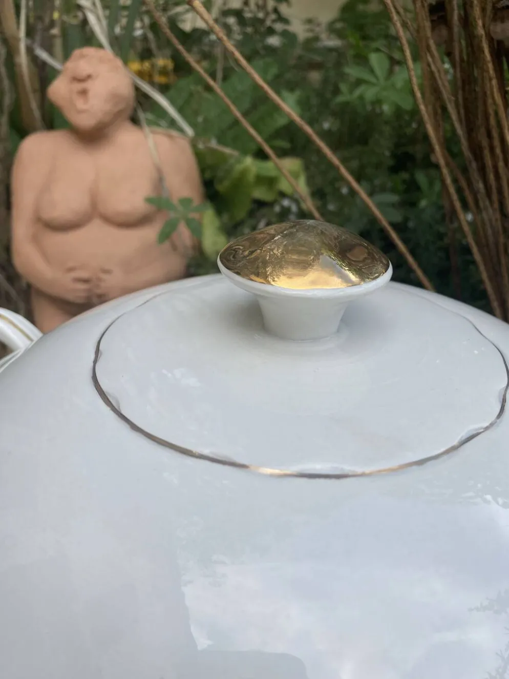 Soupière Digoin Sarreguemines motif romantique