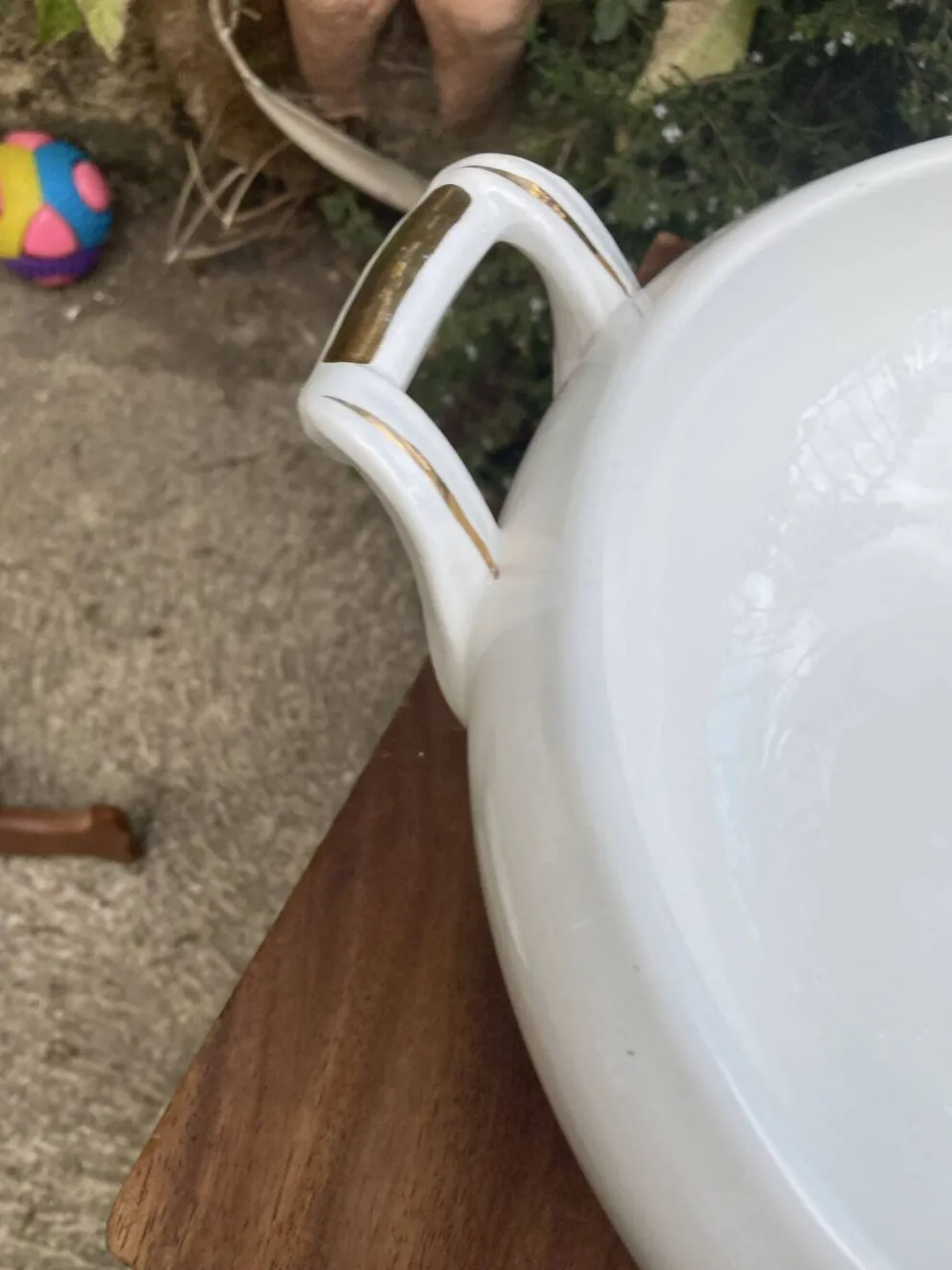 Soupière Digoin Sarreguemines motif romantique