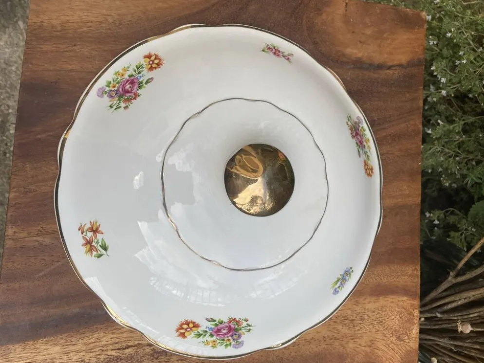 Soupière Digoin Sarreguemines motif romantique