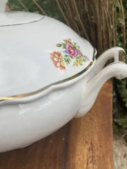 Soupière Digoin Sarreguemines motif romantique