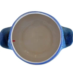Soupière en céramique bleue Jean De Lespinasse, années 1950-1960