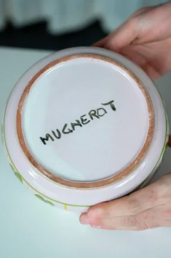 Soupière en céramique à motif végétal atelier Mugnerot, France, 1960