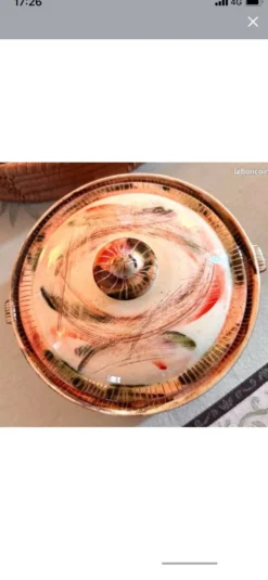 Soupière en céramique Vallauris – années 50 – décor abstrait