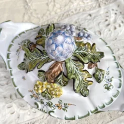 Soupière en faïence décorée main, Faïencerie Lallier