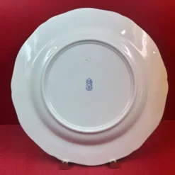 Soupière en faïence de gien & son plat, prise dauphin modèle delft bleu et