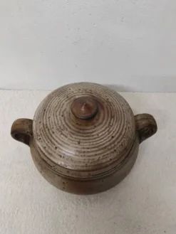 Soupière En Grès Avec Poignées Vintage Signé