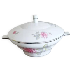 Soupière en porcelaine Haviland blanche avec motifs Dalhia