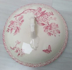 Soupière en terre de fer de Gien modèle Aubépine rose