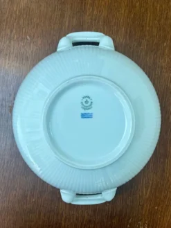 Soupière et grand bol en porcelaine blanche cannelée, Royal Copenhagen