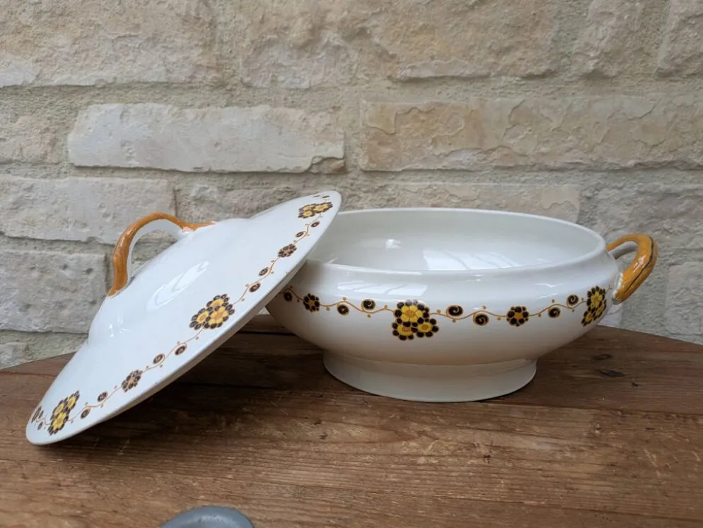 Soupière Flory Boch Frères La Louvière - style terre de fer - déco vintage