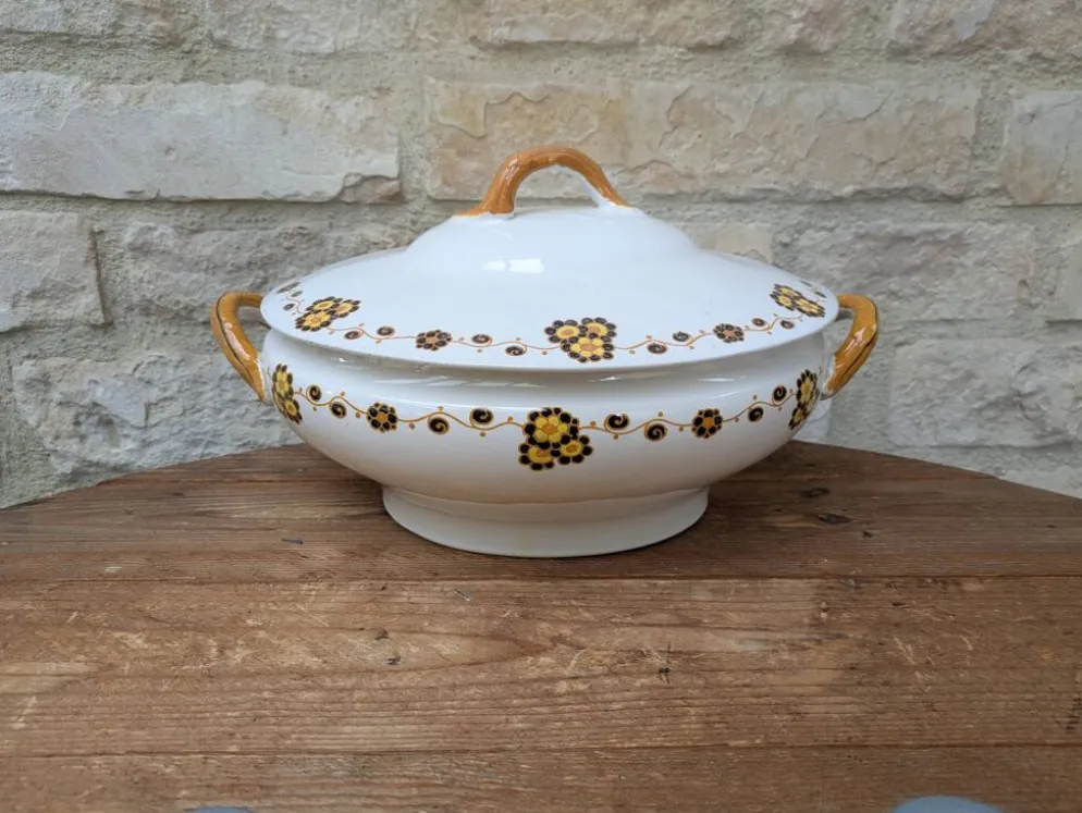 Soupière Flory Boch Frères La Louvière - style terre de fer - déco vintage