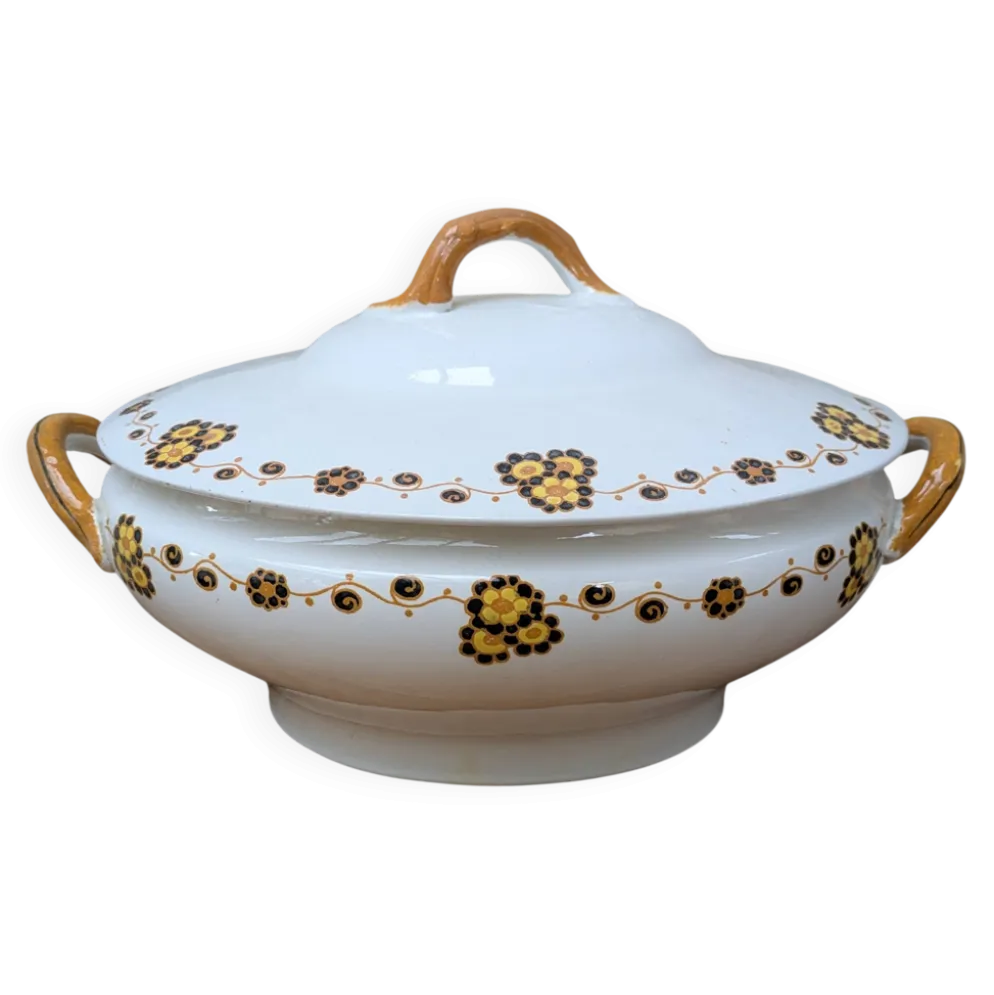 Soupière Flory Boch Frères La Louvière - style terre de fer - déco vintage