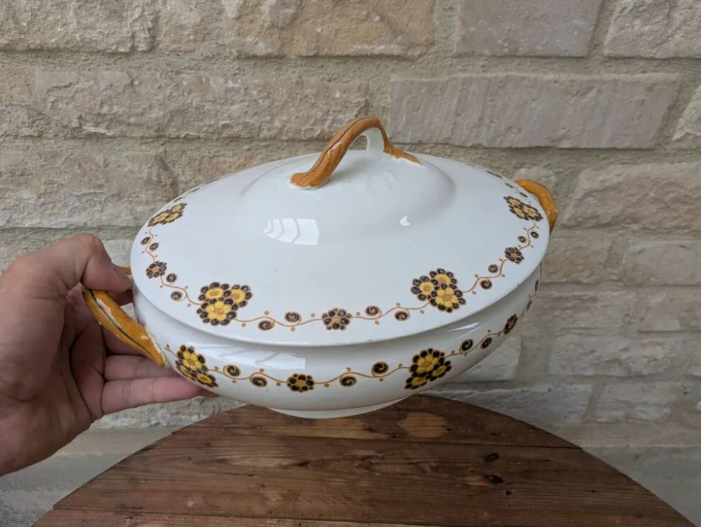 Soupière Flory Boch Frères La Louvière - style terre de fer - déco vintage