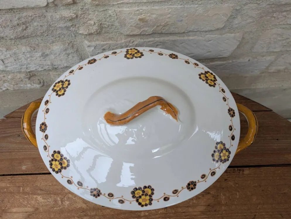 Soupière Flory Boch Frères La Louvière - style terre de fer - déco vintage