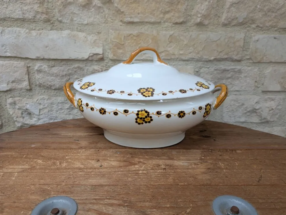Soupière Flory Boch Frères La Louvière - style terre de fer - déco vintage