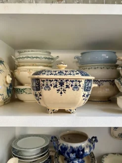 Soupière Gien en terre de fer bleue, service 