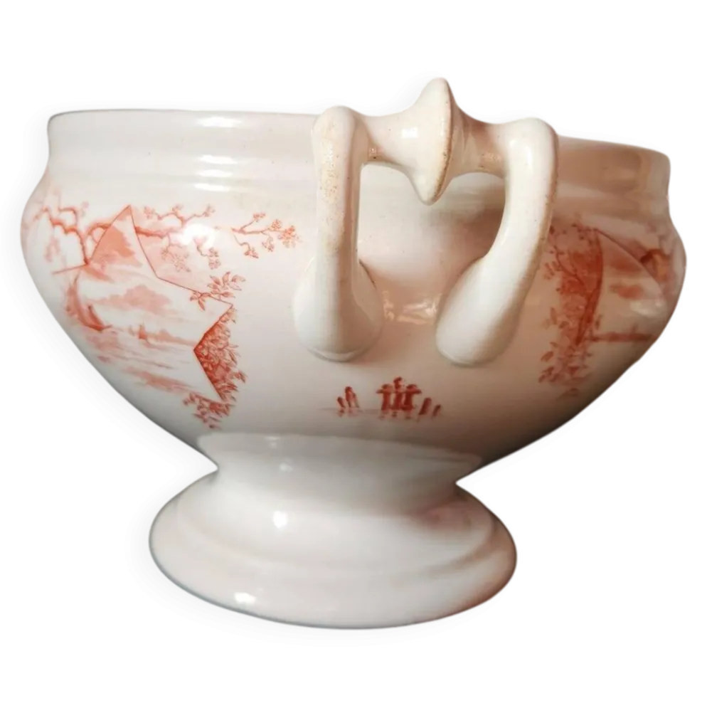 Soupière hollandaise Petrus Regout Marines Series 1896 Maastricht Red Transferware