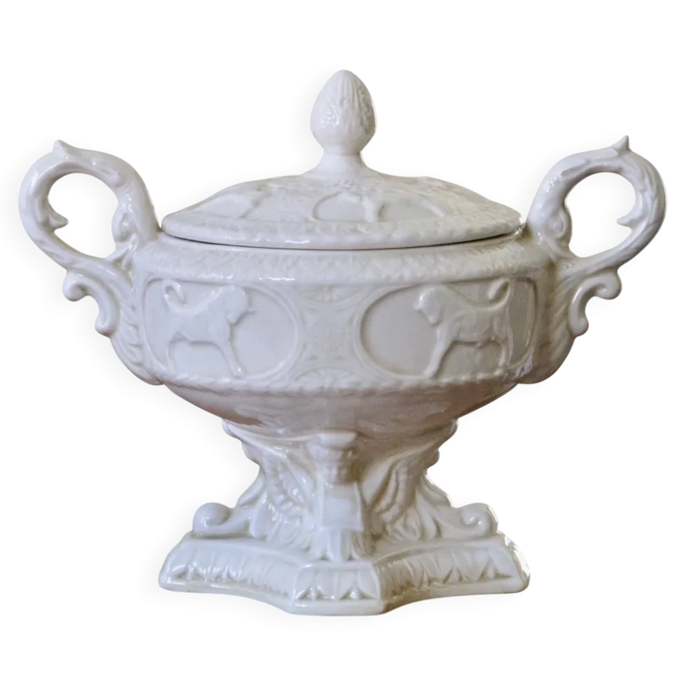 Soupière italienne d'apparat st Capodimonte en porcelaine