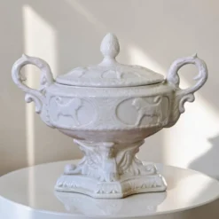Soupière italienne d'apparat st Capodimonte en porcelaine