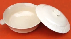 Soupière, légumier, faïence Salins France, années 1950