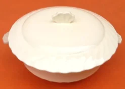 Soupière, légumier, faïence Salins France, années 1950