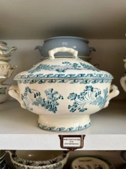 Soupière, légumier Longwy en terre de fer bleue, service