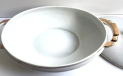 Soupière Légumier Plat de Service Centre de Table Porcelaine Fine Non Signé