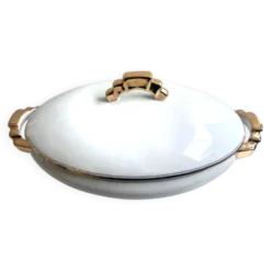 Soupière Légumier Plat de Service Centre de Table Porcelaine Fine Non Signé